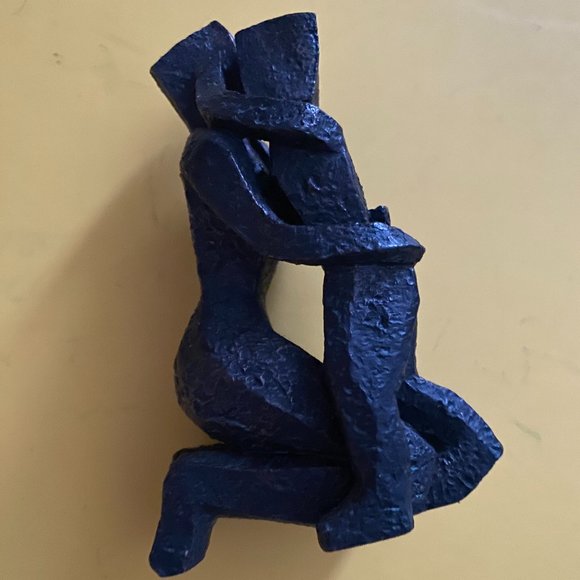 Collection Piece Friendship Loving Arms #33002 Sculpture Hand Made Cubist Metal - Picture 3 of 8